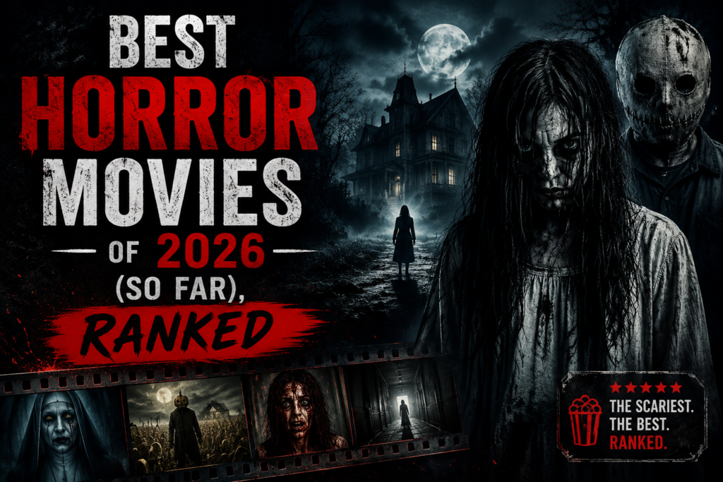 Collage of standout 2026 horror films including Backrooms, Obsession and Hokum in moody colors