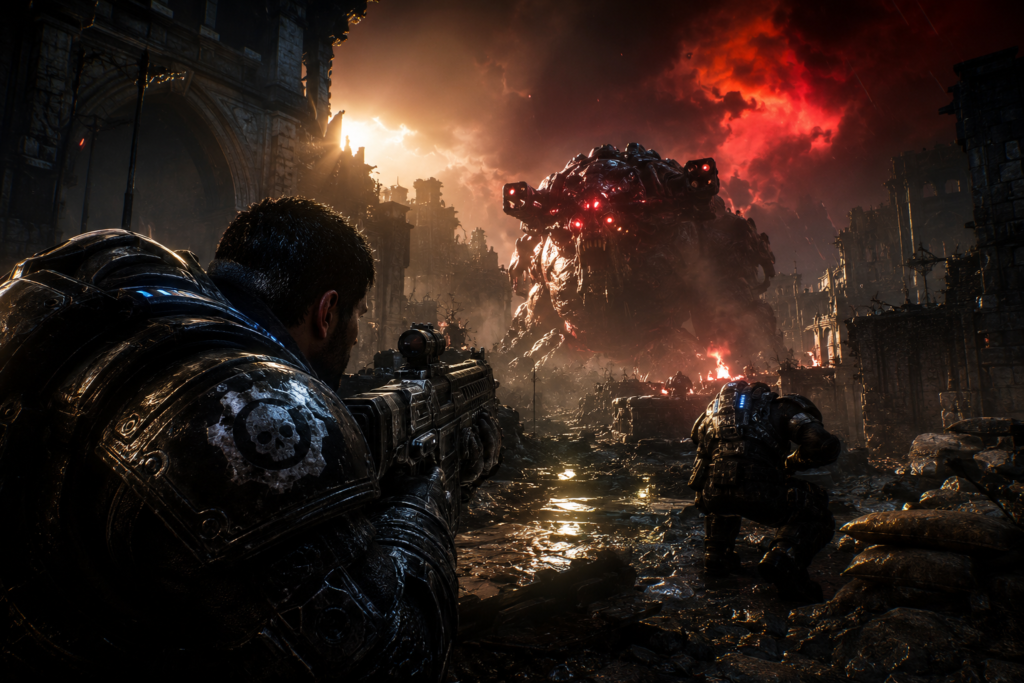 Gears of War: E-Day PC showcasing RTX ray tracing and DLSS visuals