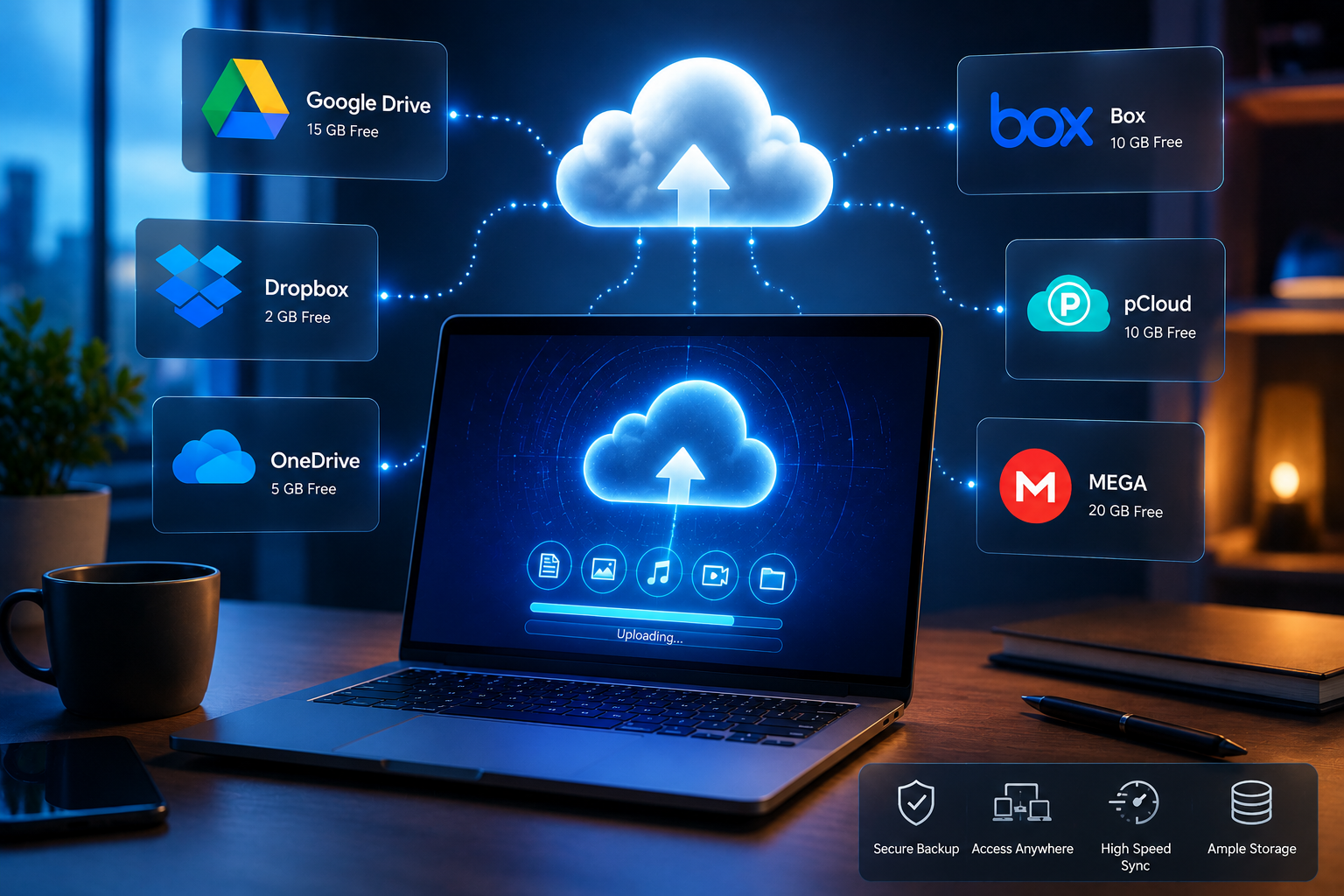 Cloud storage service logos