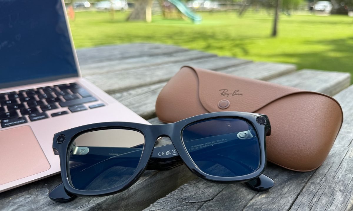 The Ray-Ban Meta smartglasses and case.