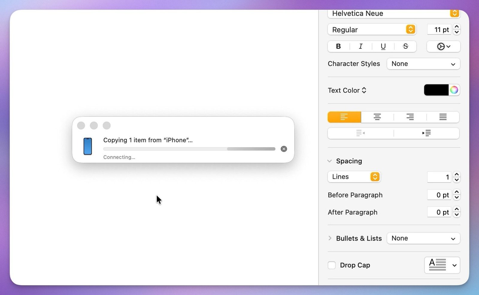 using universal clipboard feature on Mac